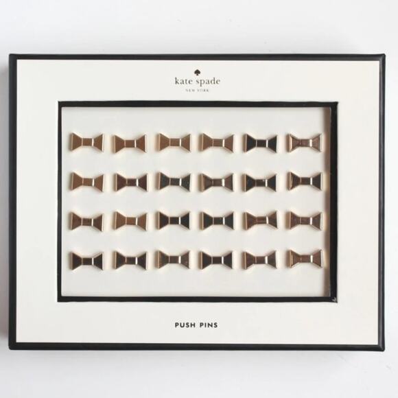 NWT Kate Spade Gold Bow Push Pins - Picture 1 of 3